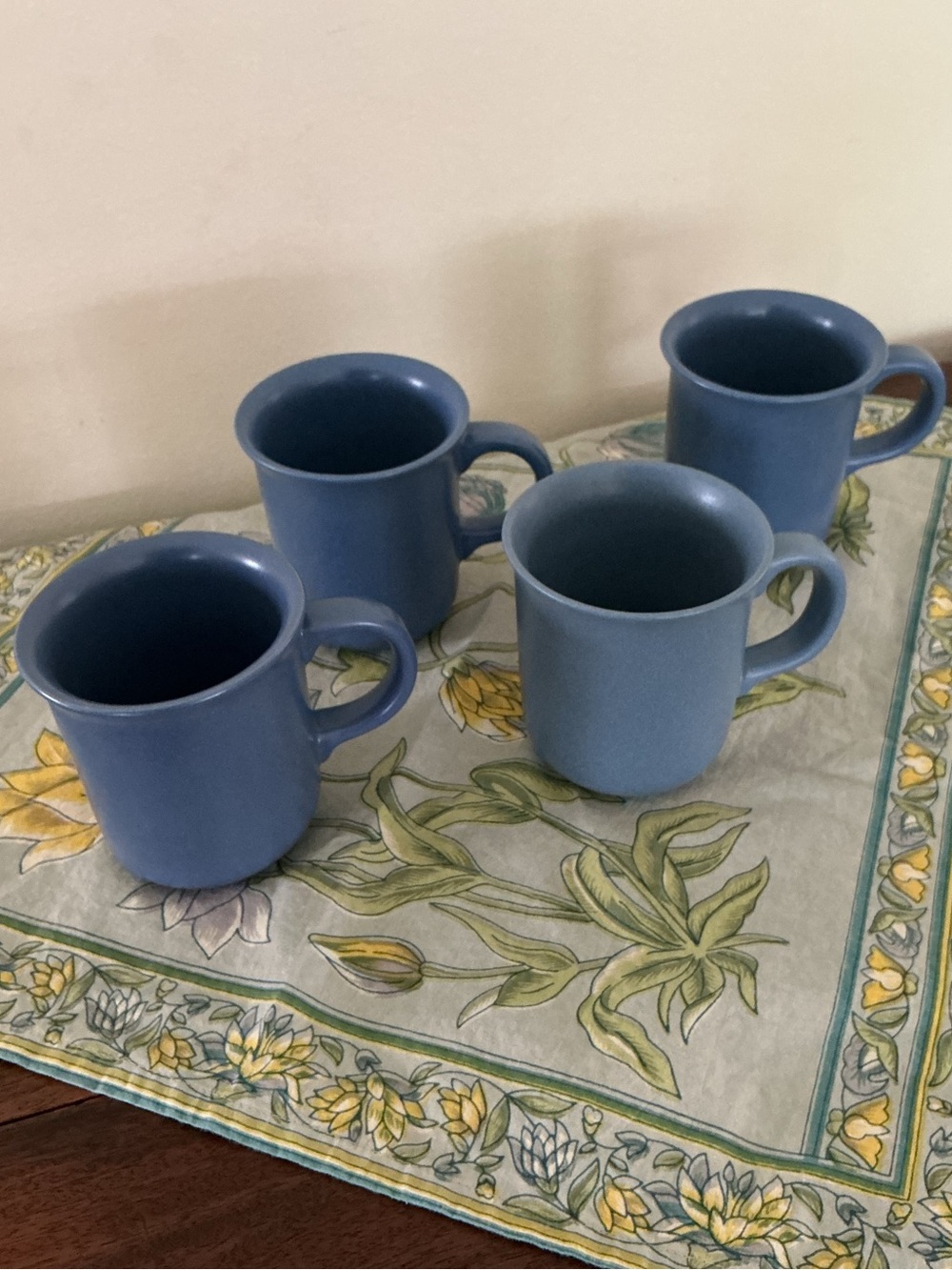 Dansk Mesa Sky Blue Large Handle Mugs Set of 4